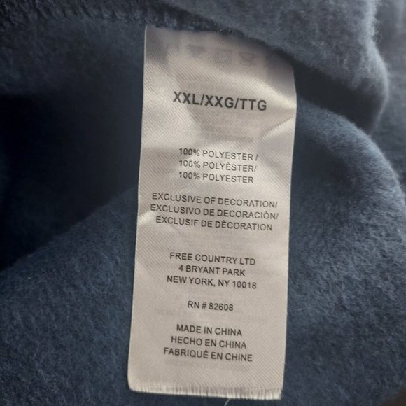 Free Country Mens 2XL XXL Blue Fleece‎ Outdoor Hiking Vest - Picture 6 of 6